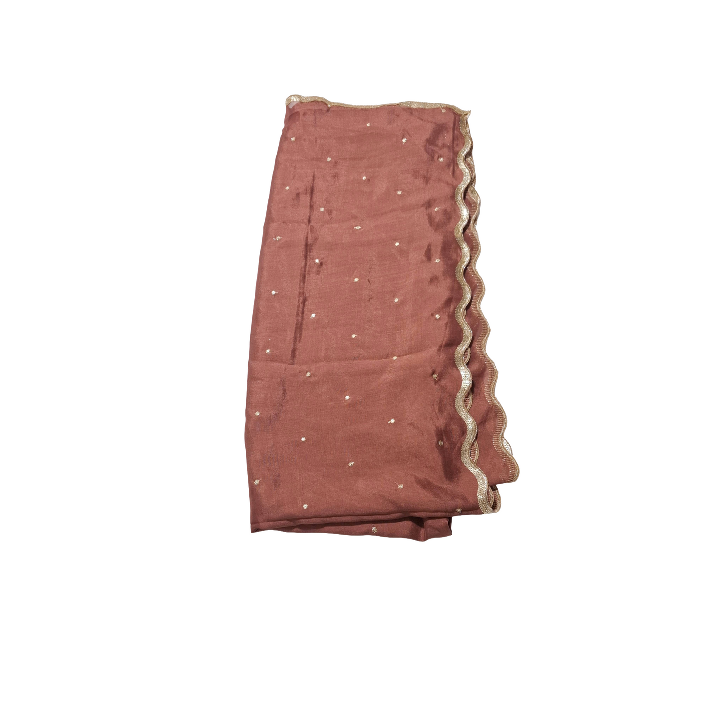 dusty shade Colour Ready Dupatta 2.5 Meter Length with Four Side Gold Border