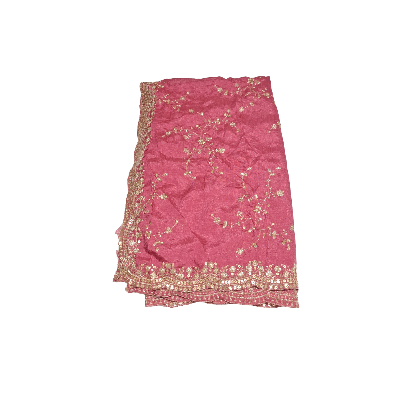 Onion Colour Dupatta 2.5 Meter Length with Four Side Gold Border