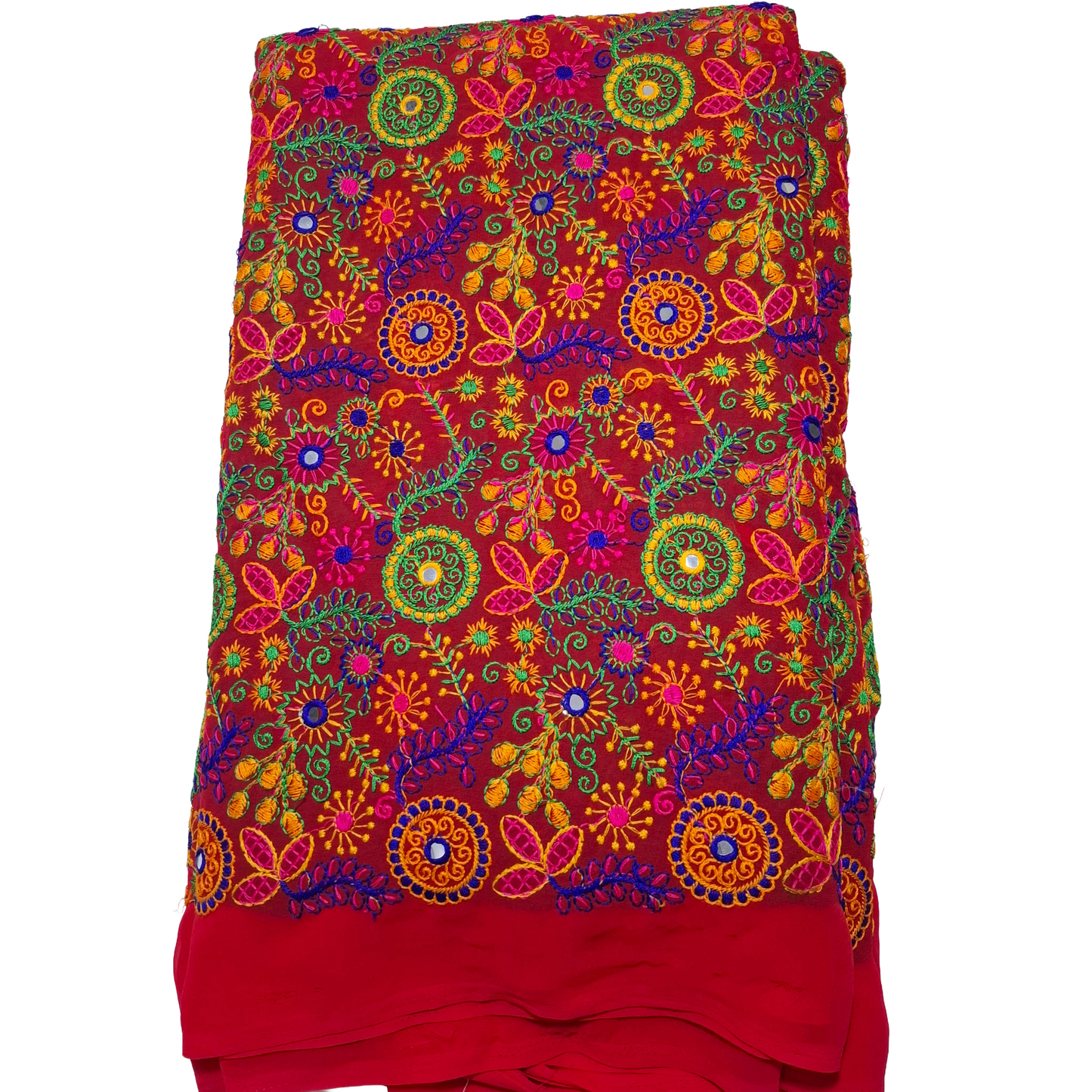 Multicolor Embroidery Work Georgette Fabric – Premium Partywear Material