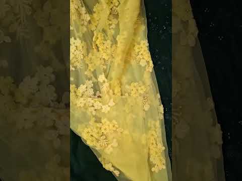 Black Embroidered Net Fabric with Pearl Work | Party & Designer Wear