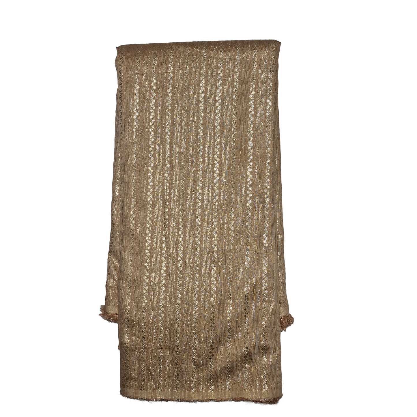 Gold Chanderi Silk Fabric with Elegant Golden Weaving