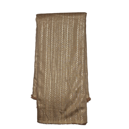 Gold Chanderi Silk Fabric with Elegant Golden Weaving