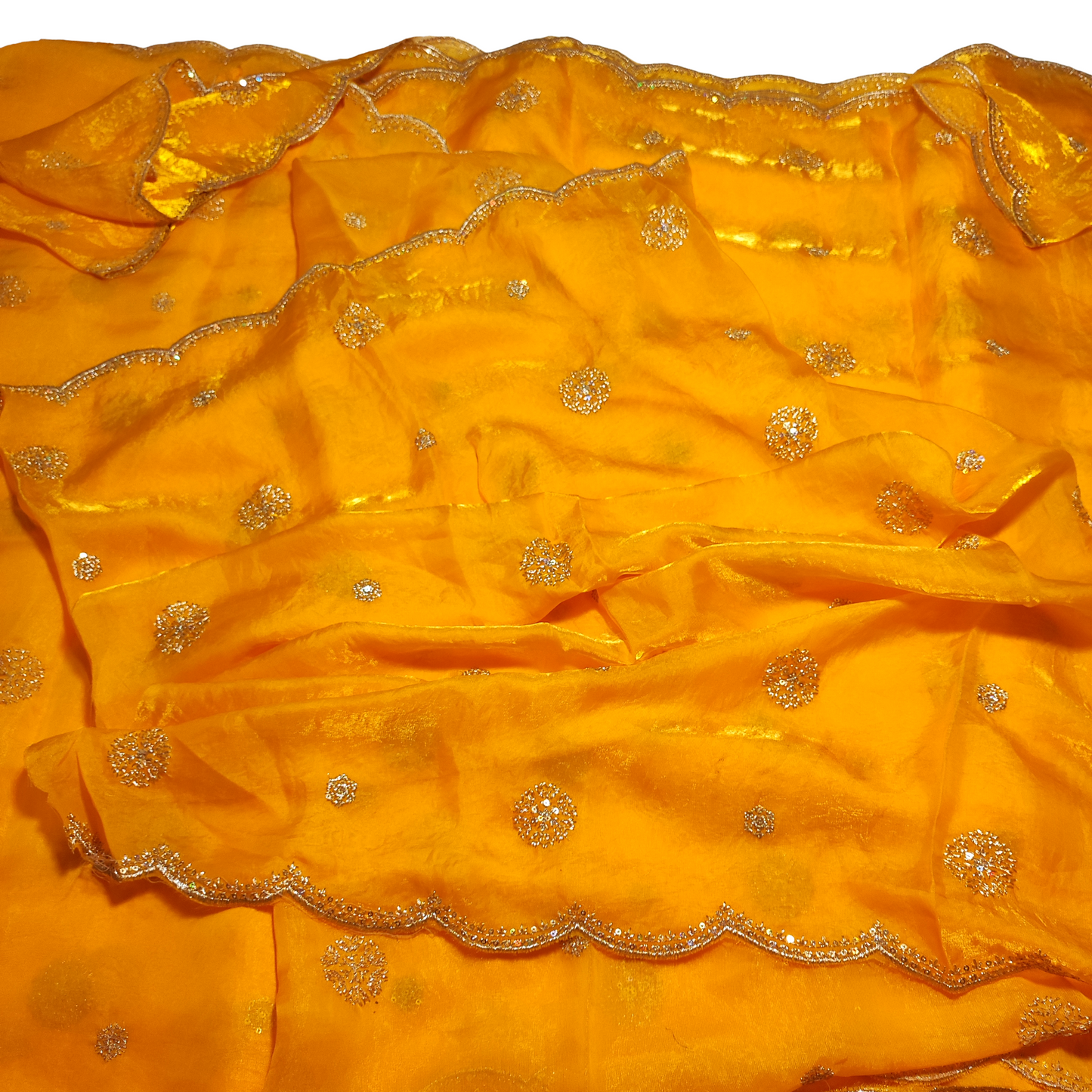 fandy Yellow Dupatta Fabric with Both-Side Border – Perfect for All Outfits