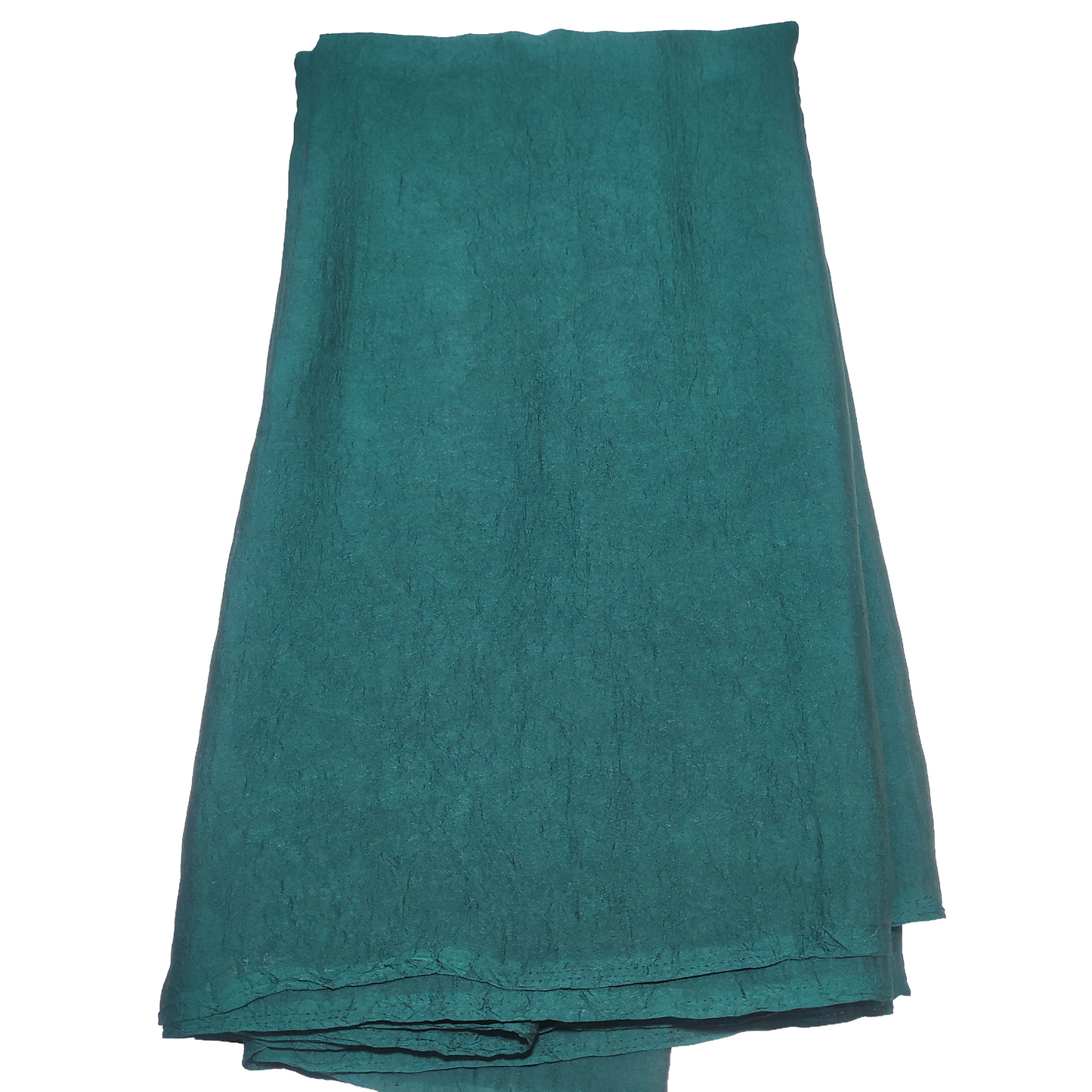 Plain Rangoli Crush Fabric –Teal blue  | Soft & Premium Fall