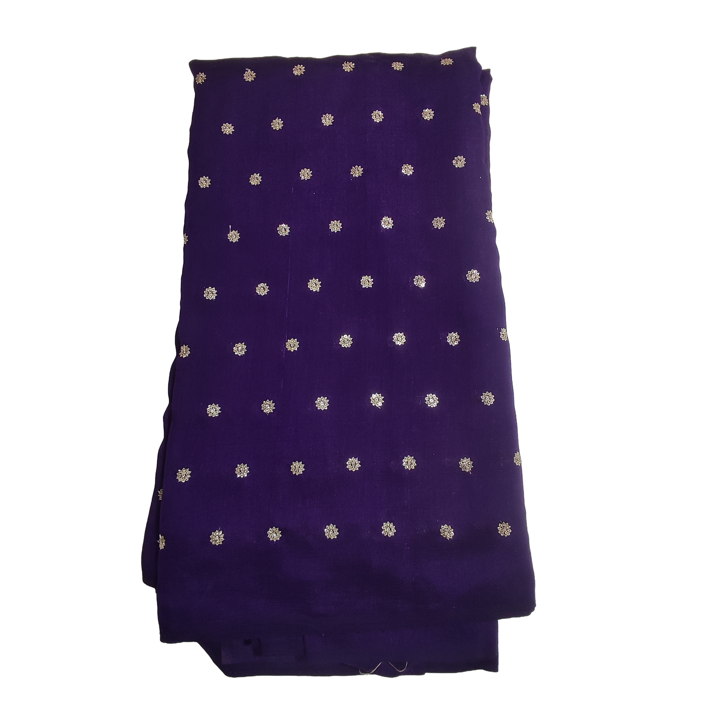 Elegant Vichitra Silk Fabric with Gold Butti – Teal Green