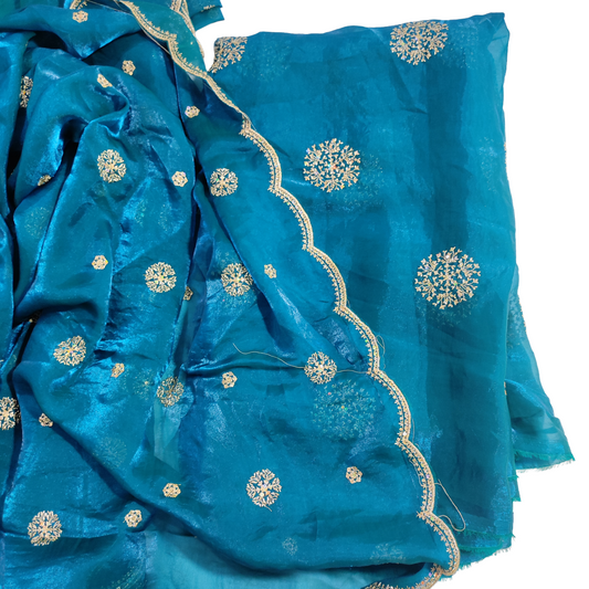 Premium Fandy Fabric peacock blue