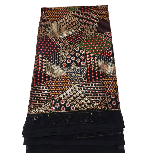 Multicolor Embroidery Work Georgette Fabric – Premium Partywear Material