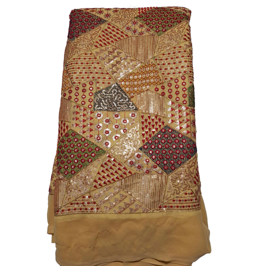 Multicolor Embroidery Work Georgette Fabric – Premium Partywear Material