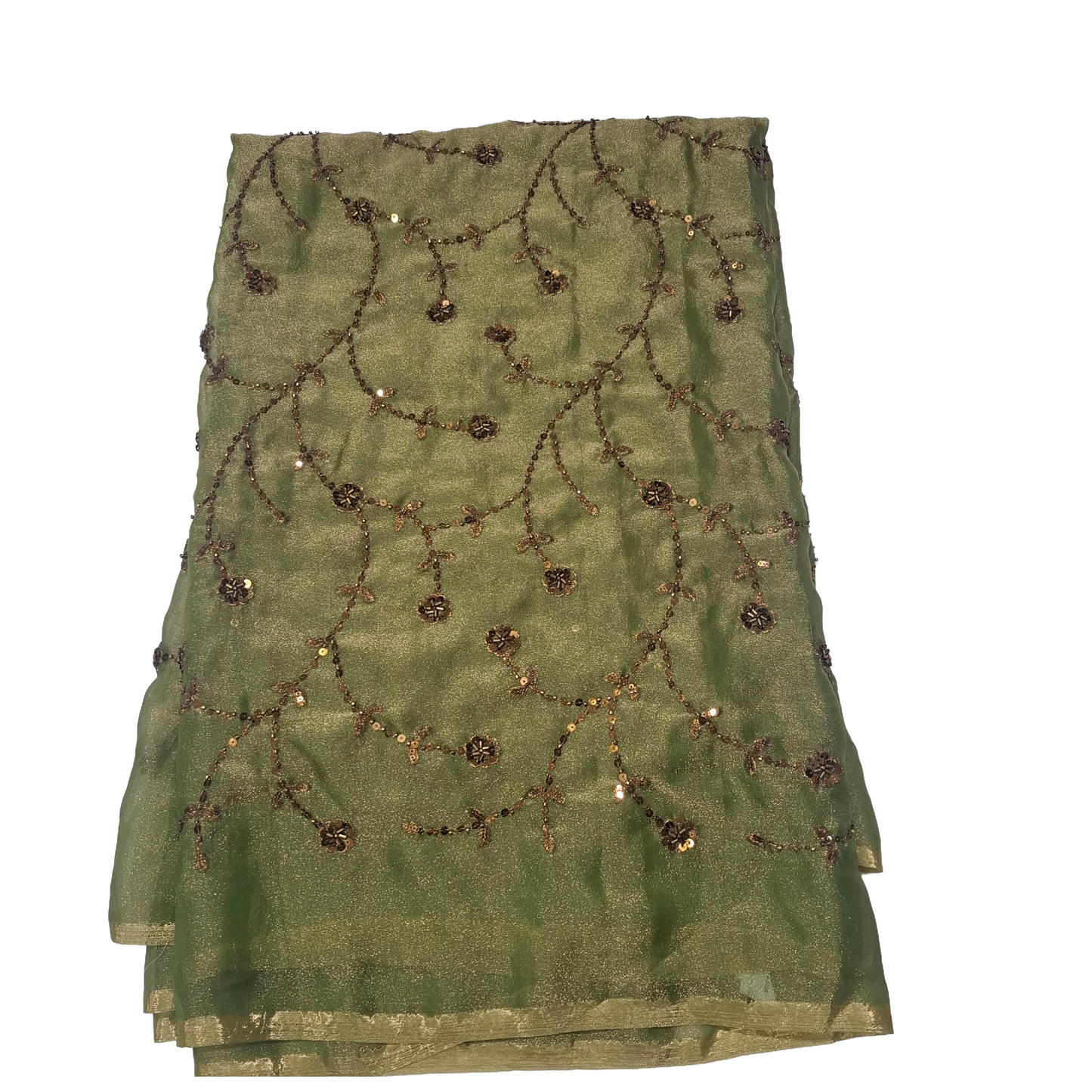 N C Simar Fabric – Premium Mehndi Green Shade