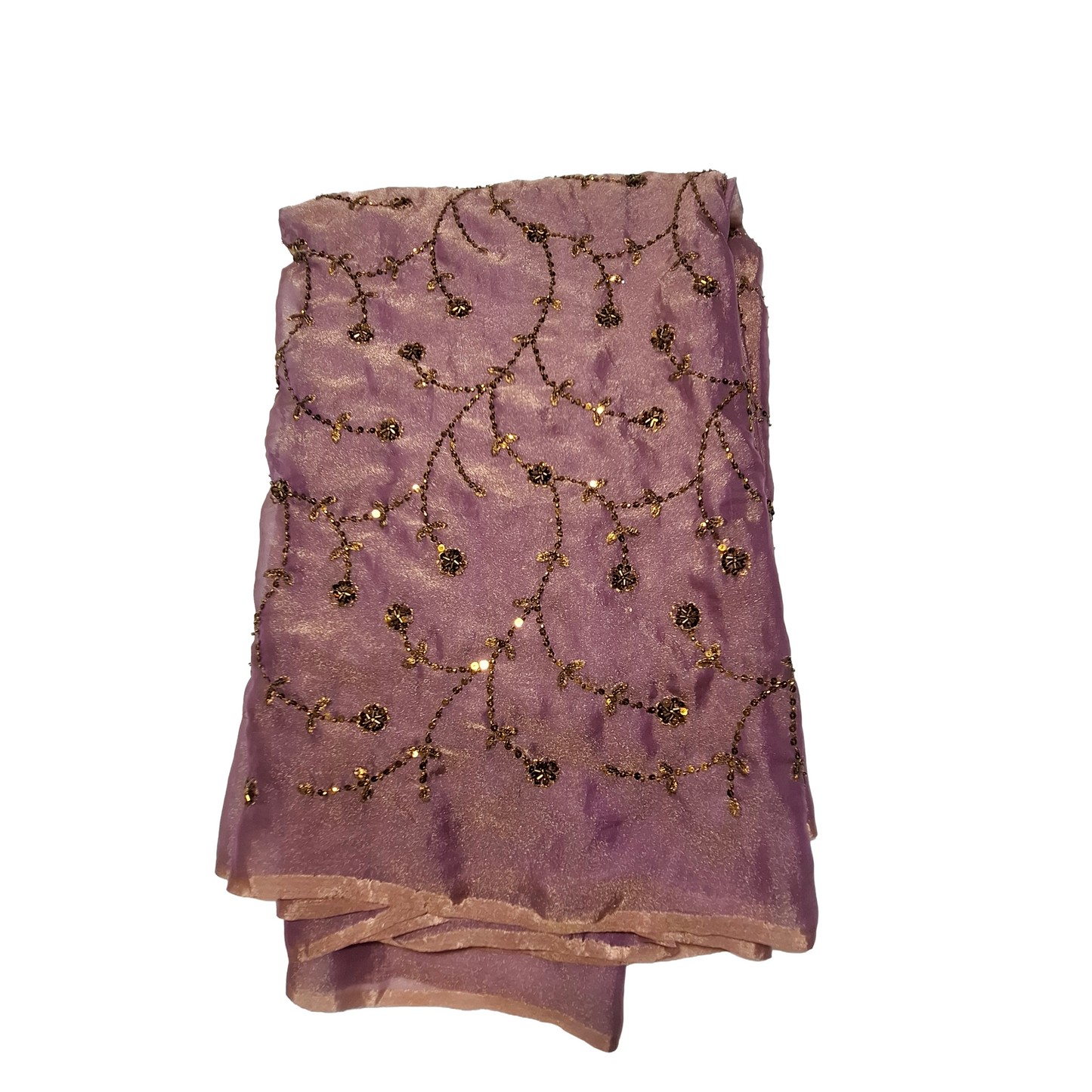 Embroidered N C Simar  Fabric in Dusty onion  | Floral Sequin Work | Premium Partywear Fabric