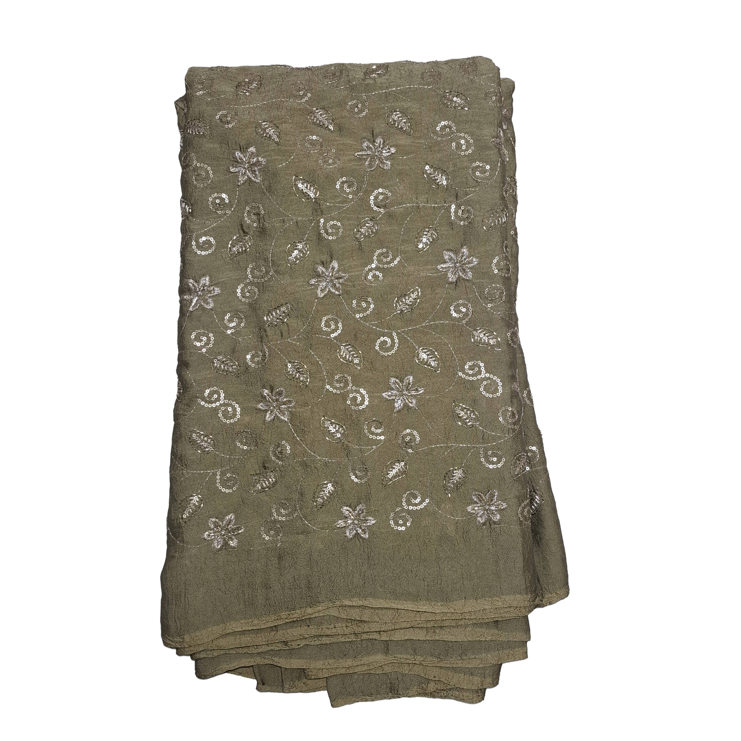 pista Colour Rangoli Crush Fabric – Heavy Embroidery Floral Design – 44 Inch Width