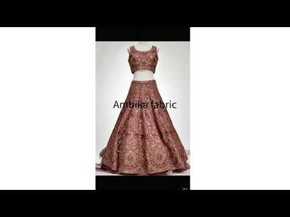 Designer Onion  Georgette Fabric | Multicolour Sequence & Thread Work