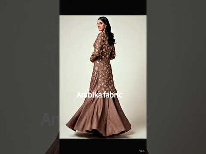 Rani Pink Colour Rangoli Crush Fabric – Heavy Embroidery Floral Design – 44 Inch Width