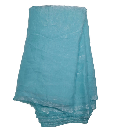 Sky Blue Plain Fandy Spes Silk Fabric | Soft Smooth Texture | Premium Dress Material