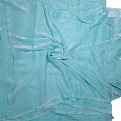 Sky Blue Plain Fandy Spes Silk Fabric | Soft Smooth Texture | Premium Dress Material