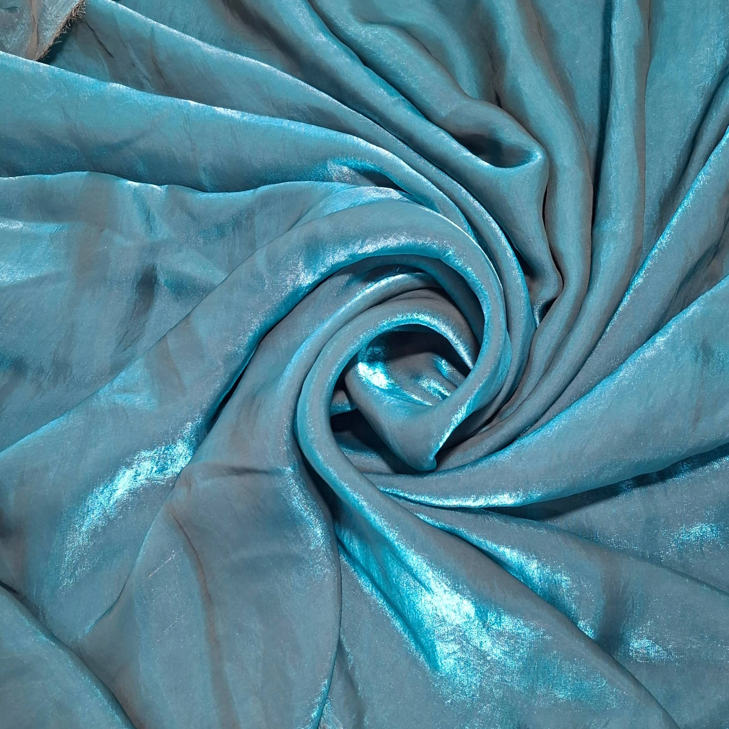 Teal Blue Plain Fandy Spes Silk Fabric | Premium Smooth Texture | Designer Dress & Kurti Material