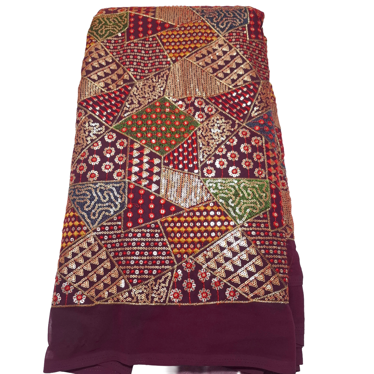 Multicolor Embroidery Work Georgette Fabric – Premium Partywear Material